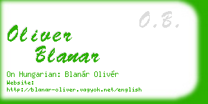 oliver blanar business card